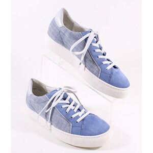 Paul Green Blue Denim Suede Hartley Lace Up Sneakers Size 6 UK 8.5 US